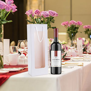 صندوق تغليف النبيذ من ورق الكرافت الفاخر باللون البني ورق متين بيئيًا 1