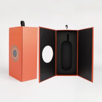صندوق هدايا فاخر من الورق المقوى المعاد تدويره بالجملة، بباب مزدوج مفتوح، صندوق عطور فاخر، صندوق تغليف لزجاجة النبيذ، صندوق هدايا مغناطيسي