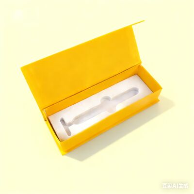 صندوق هدايا بغطاء مغناطيسي أصفر مخصص لتغليف منتجات التجميل مع حشوة EVA