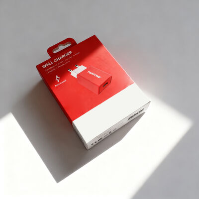 صندوق شاحن حائط ورقي بالأشعة فوق البنفسجية بلون مخصص لمحول USB مع تغليف صديق للبيئة وقابل لإعادة التدوير